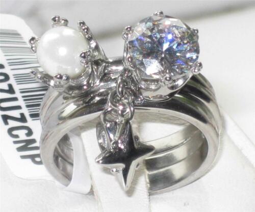 Jewellery Kingdom Ladies Solitaire Pearl Set Charm Cz Stainless Steel Engagement Bands Ring Secondary image