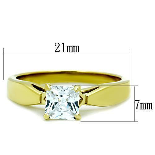 Jewellery Kingdom Ladies Solitaire Princess Cut 2 Carat 18kt Steel Clear Engagement Gold Ring Secondary image