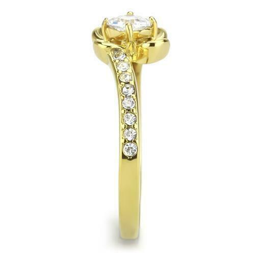 Jewellery Kingdom Ladies Solitaire Princess Cut Half Carat Flower Setting 18kt Ring (Gold) Secondary image