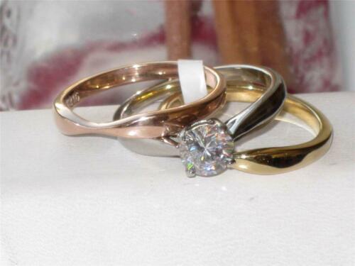 Jewellery Kingdom Ladies Solitaire Rose Gold 1 Carat Stainless Steel Ring Set (Yellow Gold) - Jewelry Rings - British D'sire