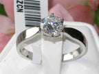 Jewellery Kingdom Ladies Solitaire Silver Cubic Zirconia Engagement Ring - Jewelry Rings - British D'sire