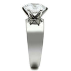Jewellery Kingdom Ladies Solitaire Simulated Diamond Stainless Steel 64 Carat Ring (Silver) - Jewelry Rings - British D'sire