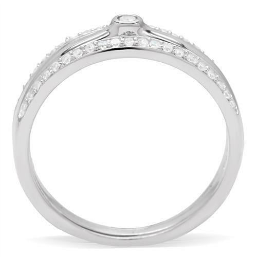 Jewellery Kingdom Ladies Solitaire Simulated Diamonds With Accents Illusion Band Ring (Silver) Secondary image