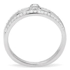 Jewellery Kingdom Ladies Solitaire Simulated Diamonds With Accents Illusion Band Ring (Silver) - Rings - British D'sire