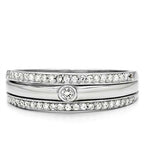 Jewellery Kingdom Ladies Solitaire Simulated Diamonds With Accents Illusion Band Ring (Silver) - Rings - British D'sire