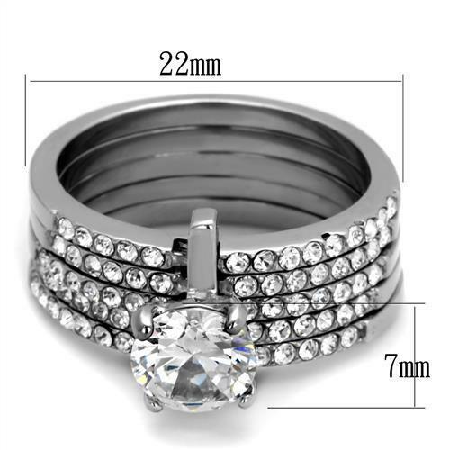 Jewellery Kingdom Ladies Solitaire Stainless Steel Cz 1.30 Carat 5pcs Wedding Engagement Ring Set Secondary image