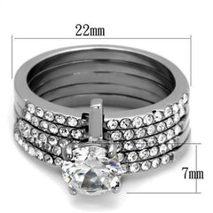 Jewellery Kingdom Ladies Solitaire Stainless Steel Cz 1.30 Carat 5pcs Wedding Engagement Ring Set - Jewelry Rings - British D'sire