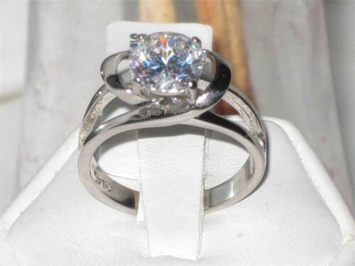 Jewellery Kingdom Ladies Solitaire Stainless Steel Cz Swirl Setting Ring - Jewelry Rings - British D'sire