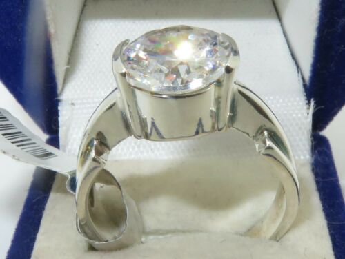 Jewellery Kingdom Ladies Solitaire Sterling Simulated Diamond Engagement 3 Carat Ring (Silver) - Jewelry Rings - British D'sire