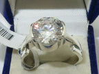Jewellery Kingdom Ladies Solitaire Sterling Simulated Diamond Engagement 3 Carat Ring (Silver) - Jewelry Rings - British D'sire