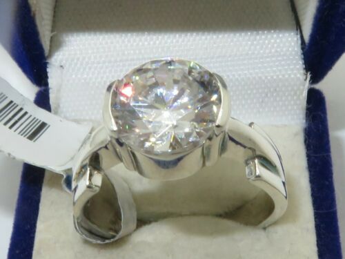 Jewellery Kingdom Ladies Solitaire Sterling Simulated Diamond Engagement 3 Carat Ring (Silver) - Jewelry Rings - British D'sire