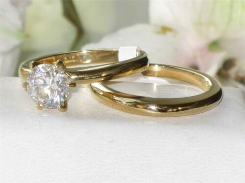 Jewellery Kingdom Ladies Solitaire Wedding Engagement Band Set Ring (Gold) - Engagement Rings - British D'sire Main image