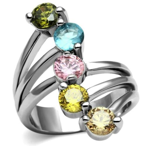 Jewellery Kingdom Ladies Solitaires Multi Colored Sigrid Band Topaz Peridot Cocktail Ring - Rings - British D'sire Main image