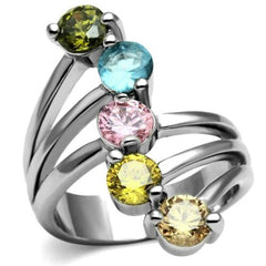 Jewellery Kingdom Ladies Solitaires Multi Colored Sigrid Band Topaz Peridot Cocktail Ring - Rings - British D'sire