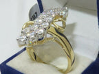Jewellery Kingdom Ladies Sparkling Elegant Realistic Cluster Cubic Zirconia Ring (Gold) - Jewelry Rings - British D'sire