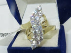 Jewellery Kingdom Ladies Sparkling Elegant Realistic Cluster Cubic Zirconia Ring (Gold) - Jewelry Rings - British D'sire