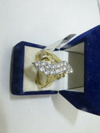 Jewellery Kingdom Ladies Sparkling Elegant Realistic Cluster Cubic Zirconia Ring (Gold) - Jewelry Rings - British D'sire