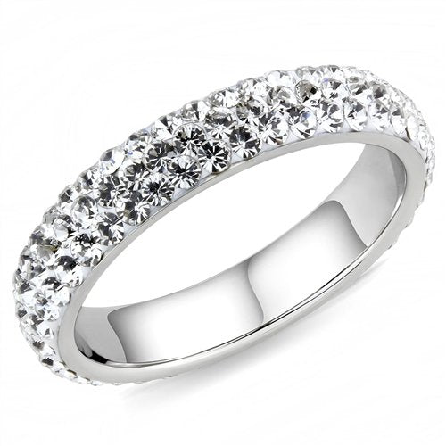Jewellery Kingdom Ladies Stacking Band Cubic Zirconia Full Eternity Ring (Clear) - Jewelry Rings - British D'sire
