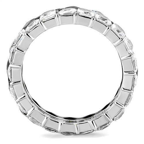 Jewellery Kingdom Ladies Stacking Band Cubic Zirconia Stainless Steel Princess Bezel Full Eternity Rings (Black) - Jewelry Rings - British D'sire