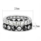 Jewellery Kingdom Ladies Stacking Band Cubic Zirconia Stainless Steel Princess Bezel Full Eternity Rings (Black) - Jewelry Rings - British D'sire