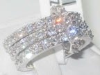 Jewellery Kingdom Ladies Stacking Bands Cubic Zirconia Full Eternity Rhodium Sparkling Ring (Silver) - Jewelry Rings - British D'sire