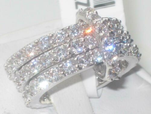 Jewellery Kingdom Ladies Stacking Bands Cubic Zirconia Full Eternity Rhodium Sparkling Ring (Silver) - Jewelry Rings - British D'sire