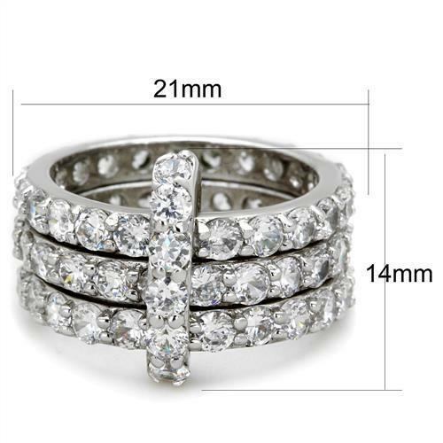 Jewellery Kingdom Ladies Stacking Bands Full Eternity Cubic Zirconia Rings - Jewelry Rings - British D'sire