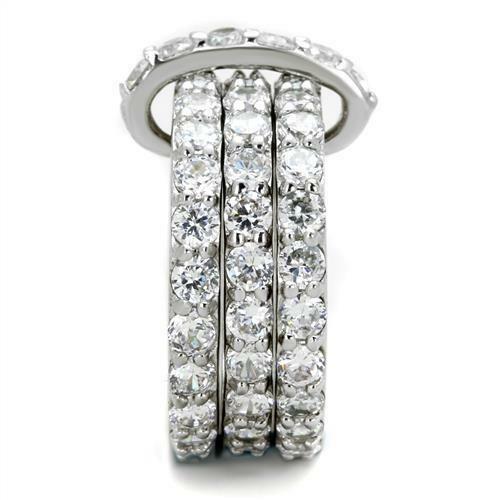 Jewellery Kingdom Ladies Stacking Bands Full Eternity Cubic Zirconia Rings - Jewelry Rings - British D'sire