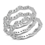 Jewellery Kingdom Ladies Stacking Bands Full Eternity Cubic Zirconia Rings - Jewelry Rings - British D'sire