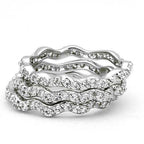 Jewellery Kingdom Ladies Stacking Bands Full Eternity Cubic Zirconia Rings - Jewelry Rings - British D'sire