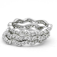 Jewellery Kingdom Ladies Stacking Bands Full Eternity Cubic Zirconia Rings - Jewelry Rings - British D'sire