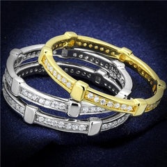 Jewellery Kingdom Ladies Stacking Bands Gold Sterling Silver Cz Full Eternity Wedding Rings - Jewelry Rings - British D'sire