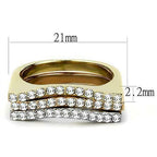 Jewellery Kingdom Ladies Stacking Cz Rose Gold Wedding Yellow Stainless Steel 3pc Bands Rings - Jewelry Rings - British D'sire