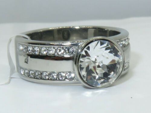 Jewellery Kingdom Ladies Stainless Steel Cubic Zirconia 8mm Band Bezel Ring (Silver) - Jewelry Rings - British D'sire Main image