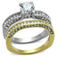 Jewellery Kingdom Ladies Stainless Steel Cz 2.80 Carat Engagement Wedding Band Ring Set (Gold) - Jewelry Rings - British D'sire
