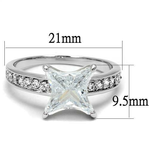 Jewellery Kingdom Ladies Star Cubic Zirconia Rhodium Sparkling Handmade 2K Ring (Clear) Secondary image