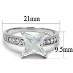 Jewellery Kingdom Ladies Star Cubic Zirconia Rhodium Sparkling Handmade 2CT Ring (Clear) - Jewelry Rings - British D'sire