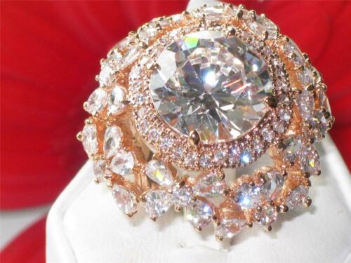 Jewellery Kingdom Ladies Statement Big Cocktail 20K Cubic Zirconia Ring (Gold) - Rings - British D'sire