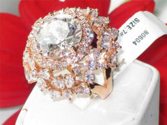 Jewellery Kingdom Ladies Statement Big Cocktail 20K Cubic Zirconia Ring (Gold) - Rings - British D'sire