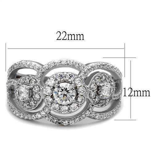 Jewellery Kingdom Ladies Sterling Fancy Stamped Cubic Zirconia Handmade Ring (Silver) - Jewelry Rings - British D'sire Main image