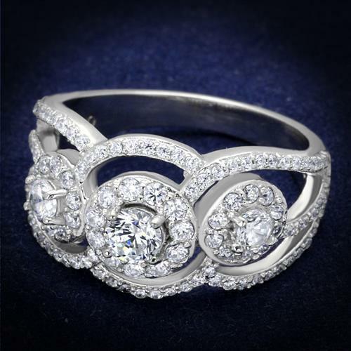 Jewellery Kingdom Ladies Sterling Fancy Stamped Cubic Zirconia Handmade Ring (Silver) Secondary image