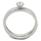 Jewellery Kingdom Ladies Sterling Silver 3pcs Engagement Wedding Bands 2 Carat Pave Ring Set - Jewelry Rings - British D'sire
