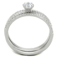 Jewellery Kingdom Ladies Sterling Silver 3pcs Engagement Wedding Bands 2 Carat Pave Ring Set - Jewelry Rings - British D'sire