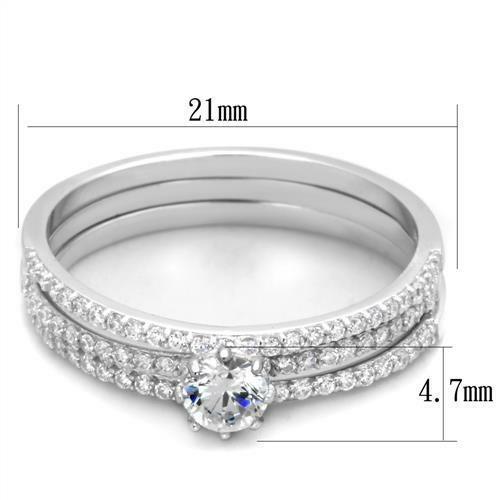 Jewellery Kingdom Ladies Sterling Silver 3pcs Engagement Wedding Bands 2 Carat Pave Ring Set - Jewelry Rings - British D'sire