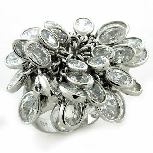 Jewellery Kingdom Ladies Sterling Silver Cocktail Stamped Charms Movable Ring - Jewelry Rings - British D'sire Main image