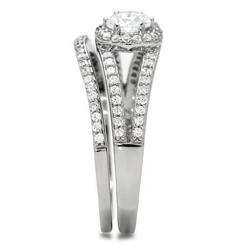 Jewellery Kingdom Ladies Sterling Silver Cz Engagement Wedding Band 2.50 Carat Ring Set - Jewelry Rings - British D'sire