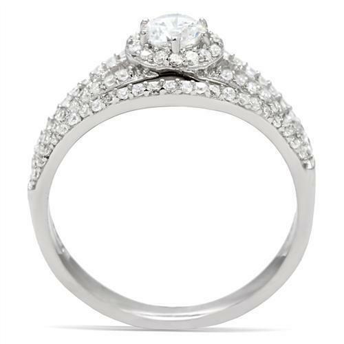 Jewellery Kingdom Ladies Sterling Silver Cz Engagement Wedding Band 2.50 Carat Ring Set Secondary image