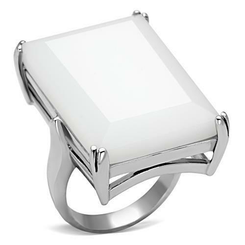 Jewellery Kingdom Ladies Sterling Silver Gemstone 2.2 Carat Emerald White Onyx Ring - Jewelry Rings - British D'sire Main image