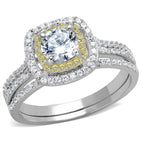 Jewellery Kingdom Ladies Sterling Silver Gold Cz Engagement Band 1.80ct 18kt Ring Set - Jewelry Rings - British D'sire