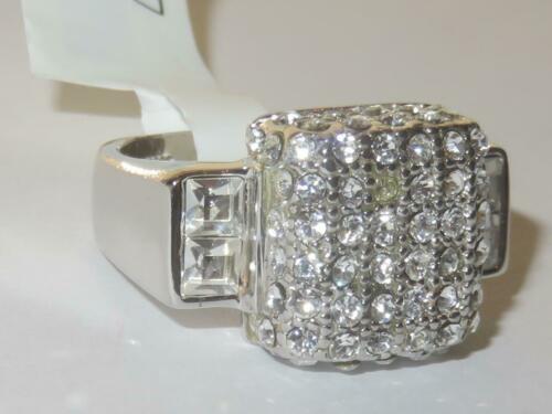 Jewellery Kingdom Ladies Sterling Silver Princess Cut Pave Clear Sparkling Stamped Ring (Silver) - Jewelry Rings - British D'sire
